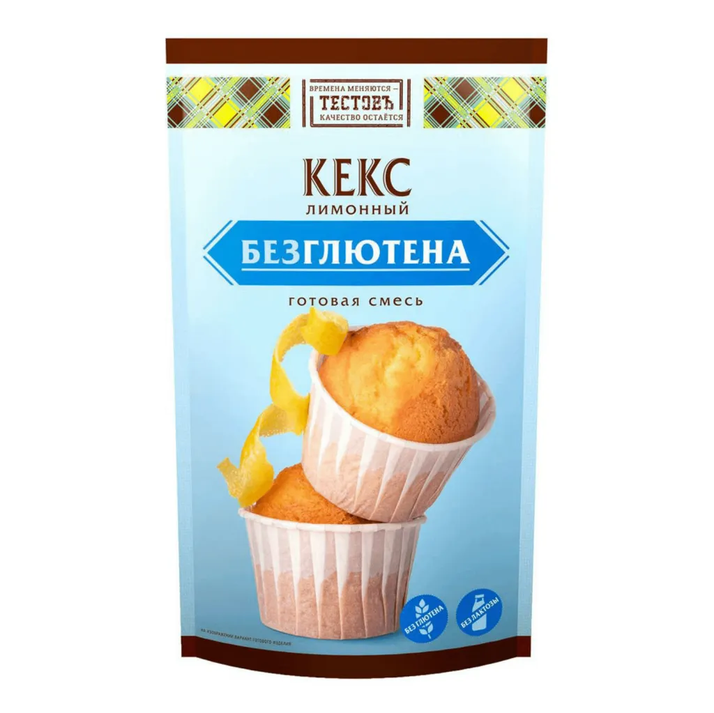 Кекс Тестовъ лимонный без глютена Смесь для приг 250г