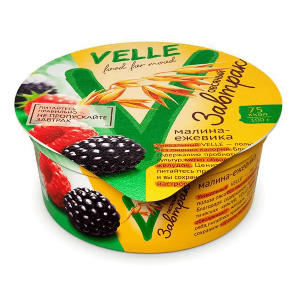 Продукт Velle овсяный Малина-ежевика 140г