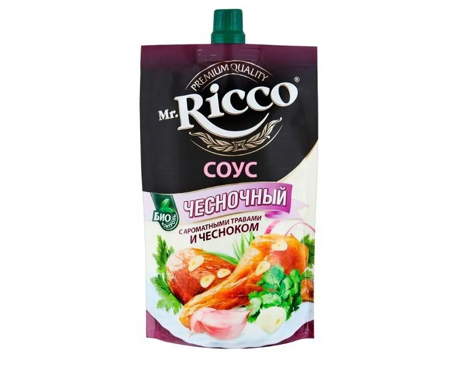 Соус Мистер Рикко Чесночный д/пак 210г
