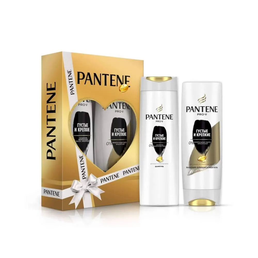 Набор Pantene Шампунь густые и крепкие 250мл+бальзам 200мл