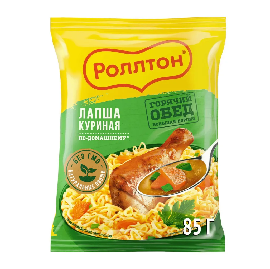Лапша Роллтон с курицей по домашнему пакет 85г