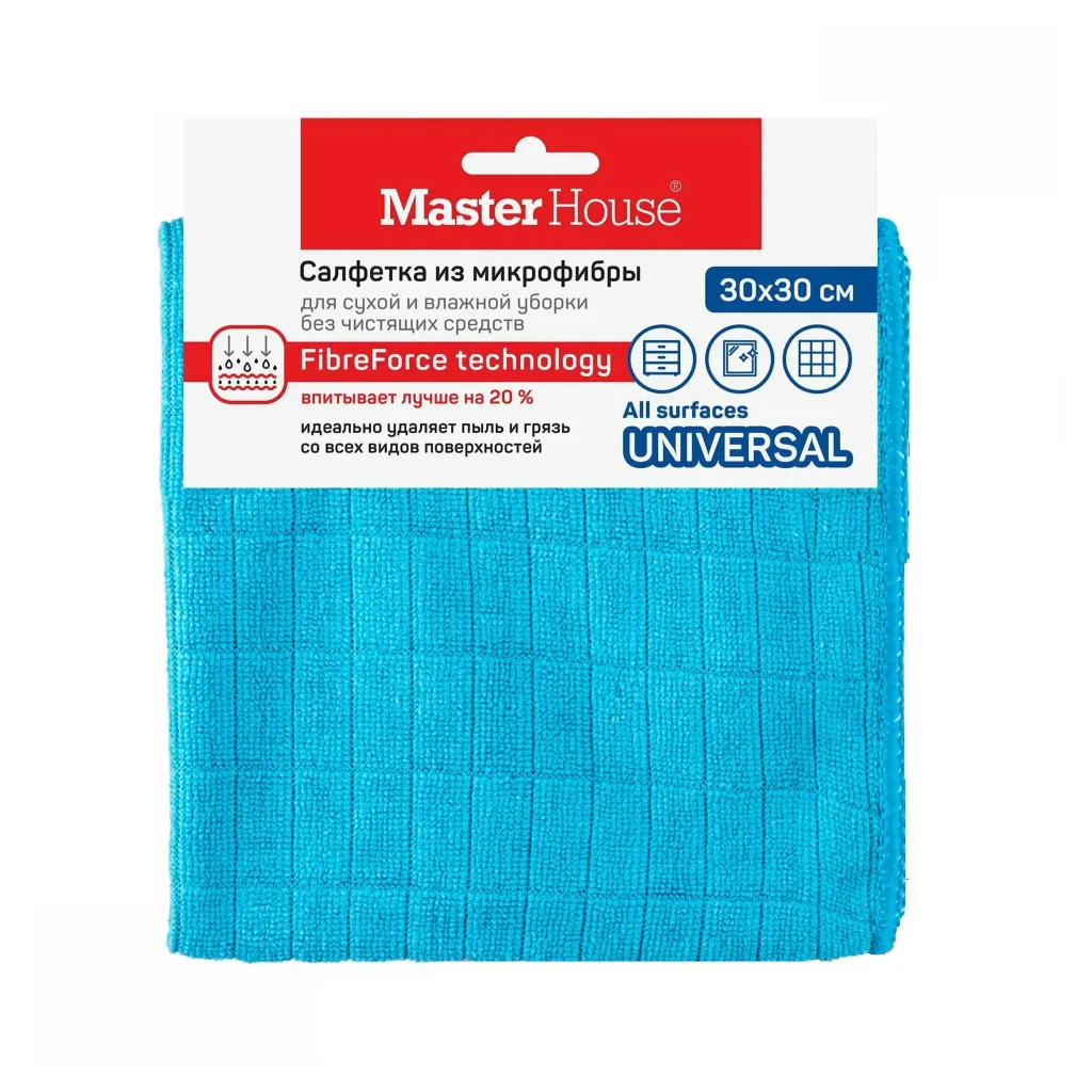 Салфетка 30*30см Бельгийская вафля микрофибра Master House