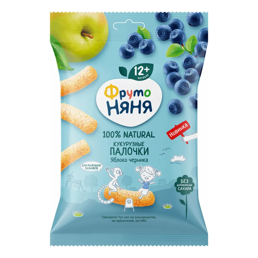 Палочки Кукурузные ФрутоНяня с яблоком и черникой 20г