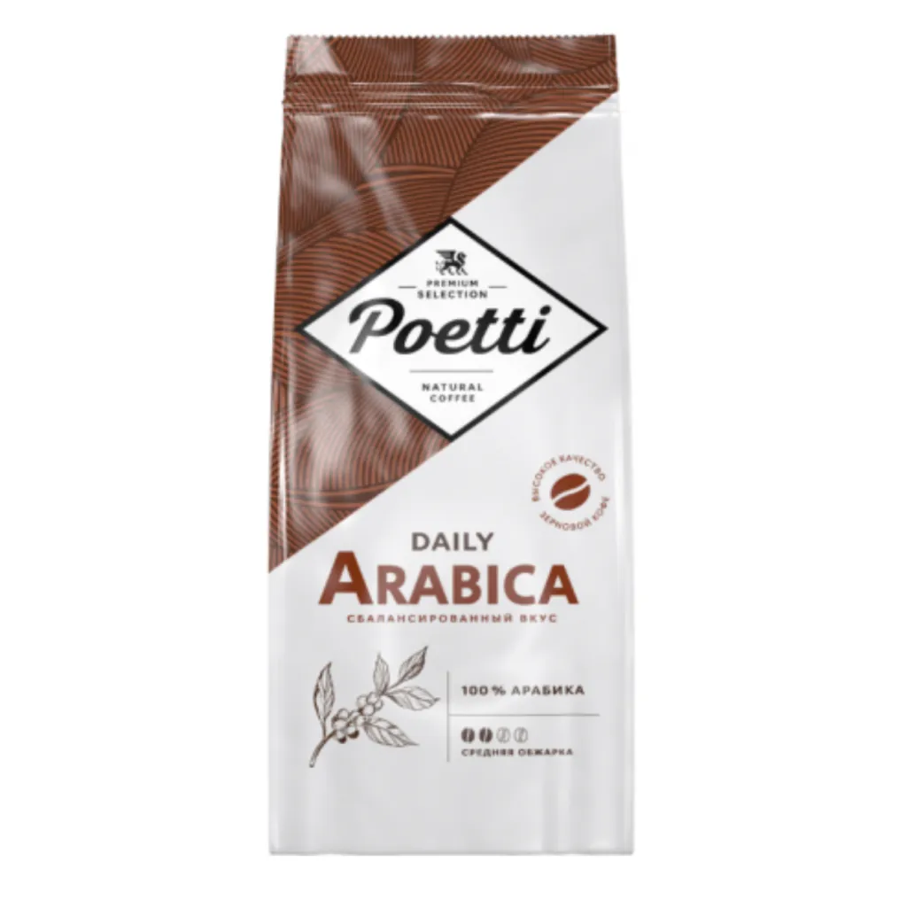 Кофе зерновой Poetti Daily Arabica 100% 1000г