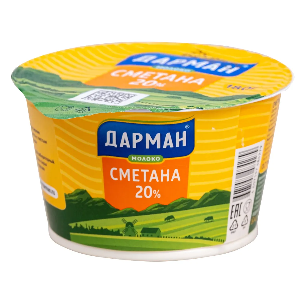 Сметана Дарман жирн 20% 180г