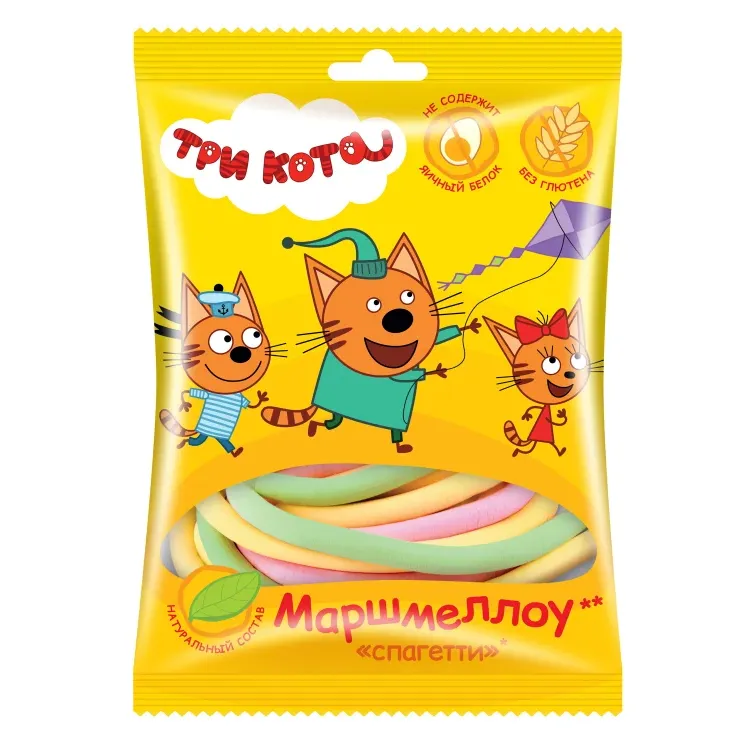 Зефир Три кота воздушный спагетти Сладкая сказка 80г