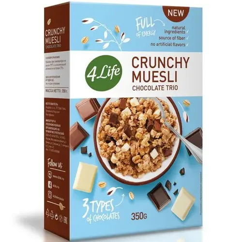 Мюсли 4Life хрустящие Трио шоколад 350г
