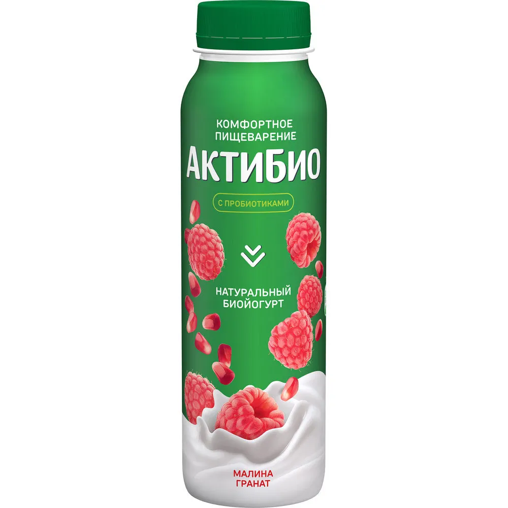 Йогурт Актибио питьевой Малина гранат 260г