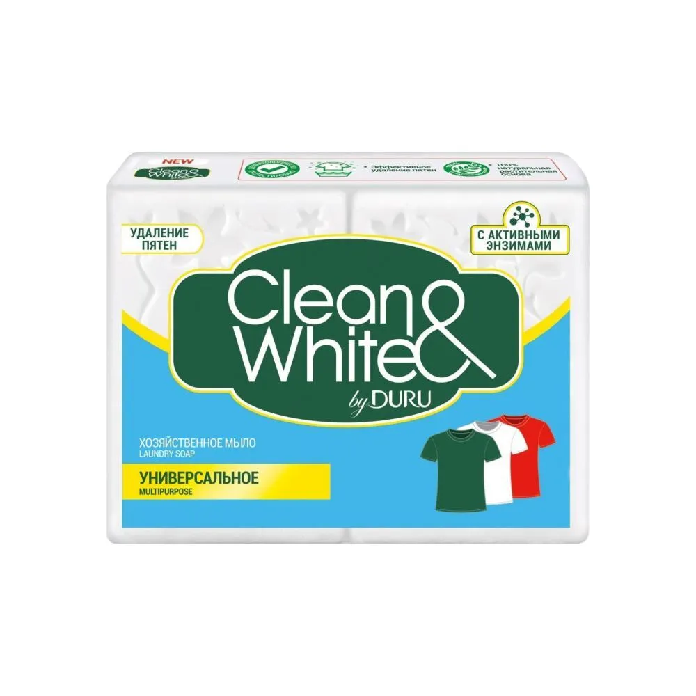 Мыло DURU хозяйственное Clean&White пуниверсал 2х120 г