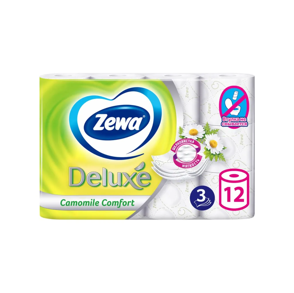 Туалетная бумага ZEWA Deluxe Ромашка  3сл.-12шт.