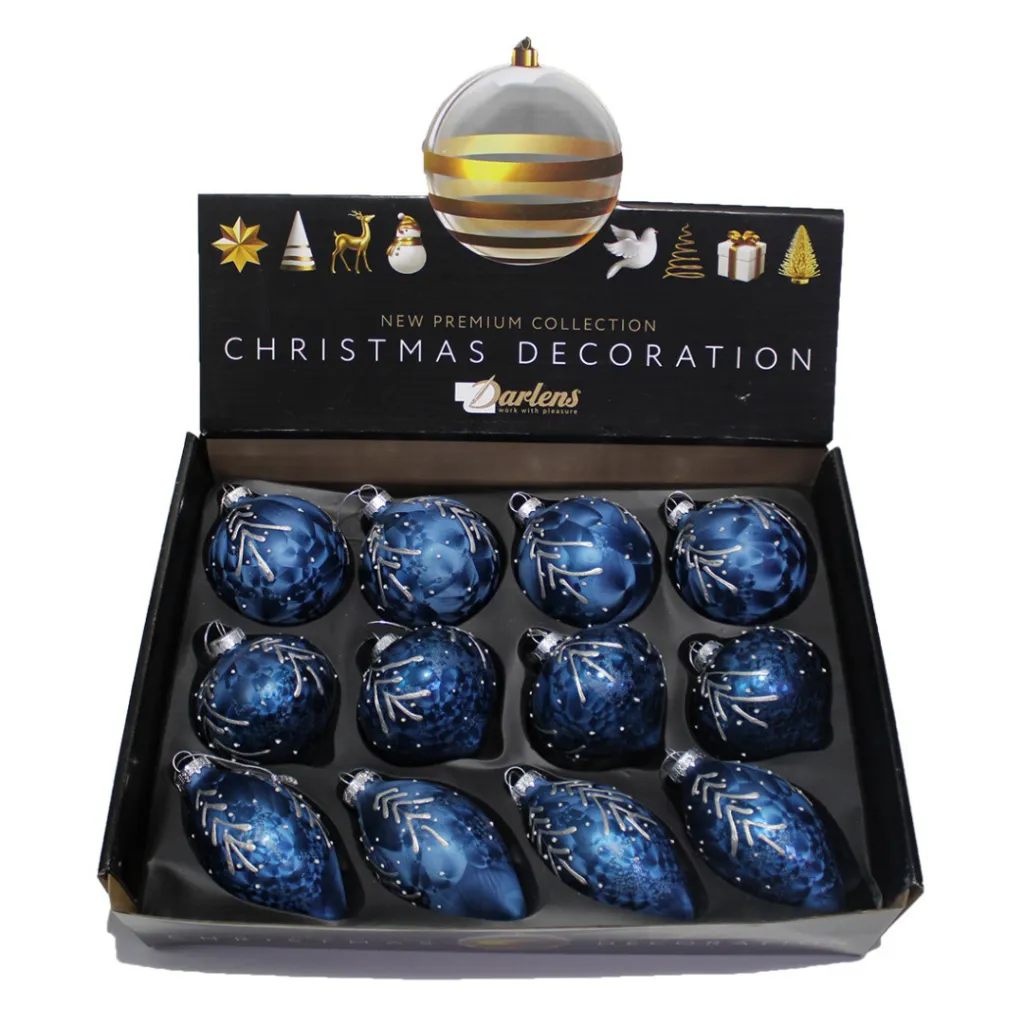 Шар елочный 8см стекло DRL05356 Darlens 12