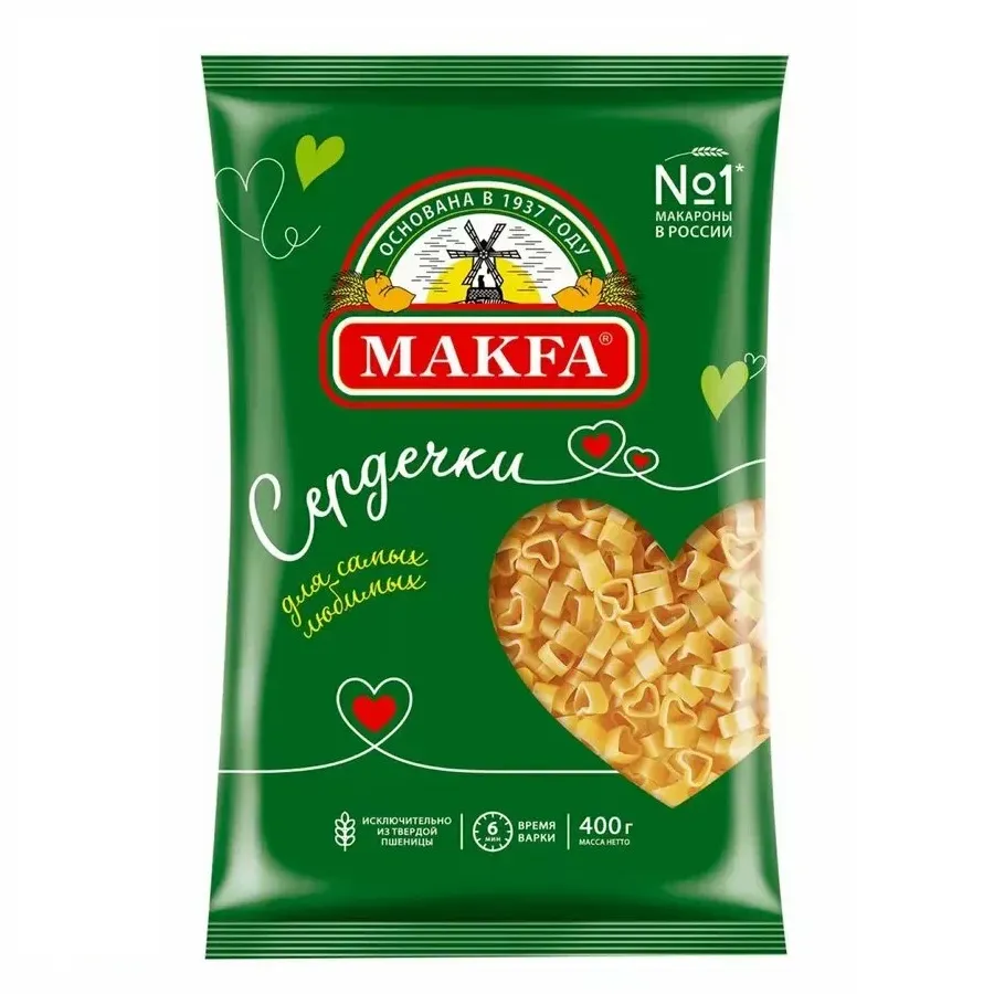 Макароны Makfa Сердечки 400г