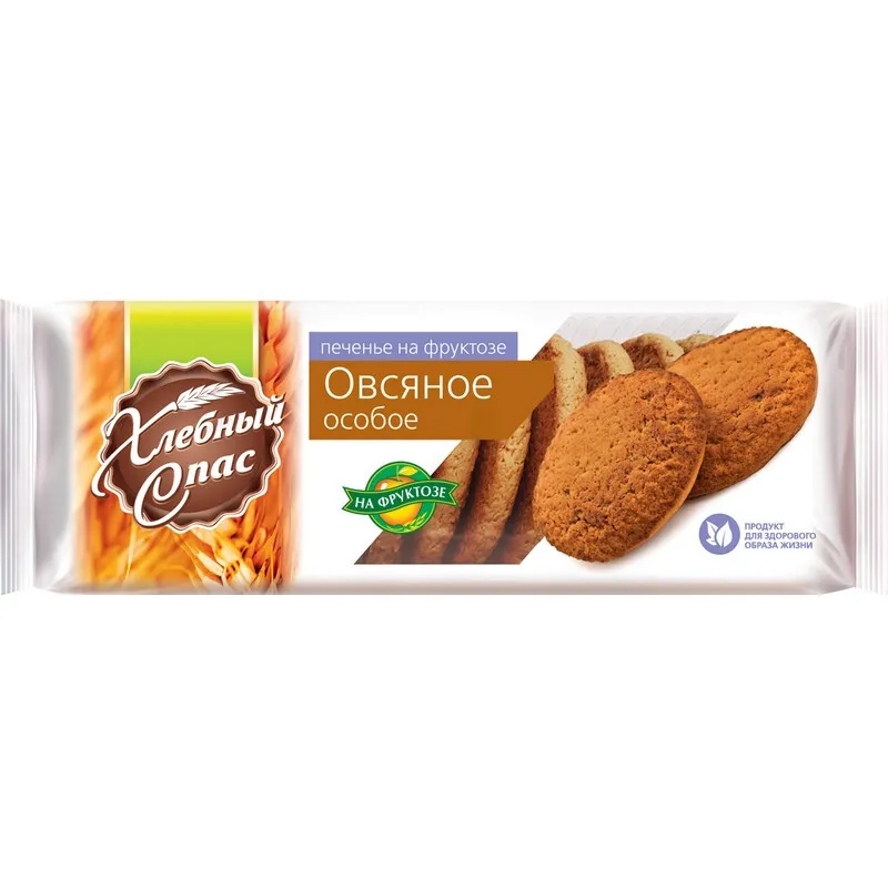 Печенье Хлебный Спас сдобное Особое овсяное на фруктозе 250г