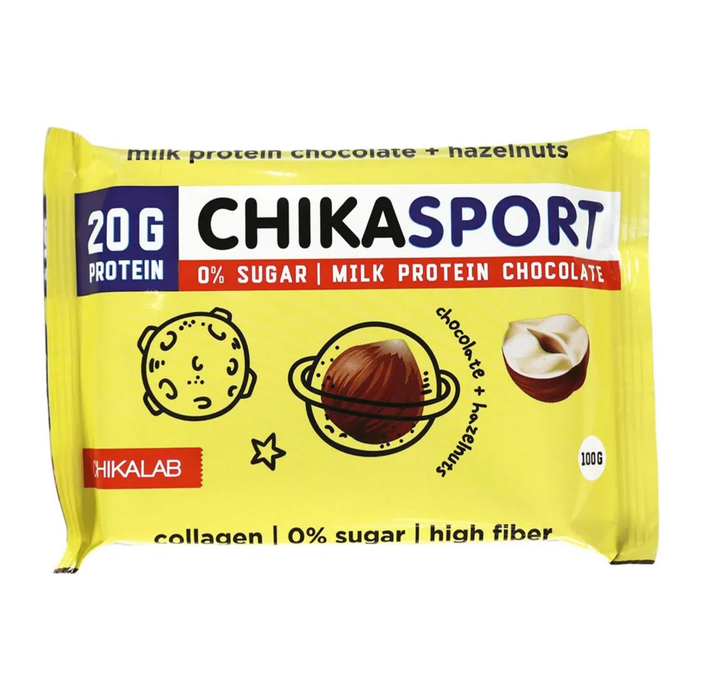 Шоколад Chikalab Chika Sport молочный с фундуком 100г
