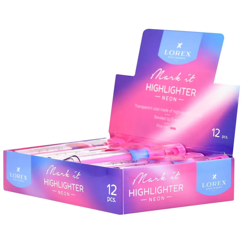 Маркер 1-5мм розовый Mark it Neon Lorex 12