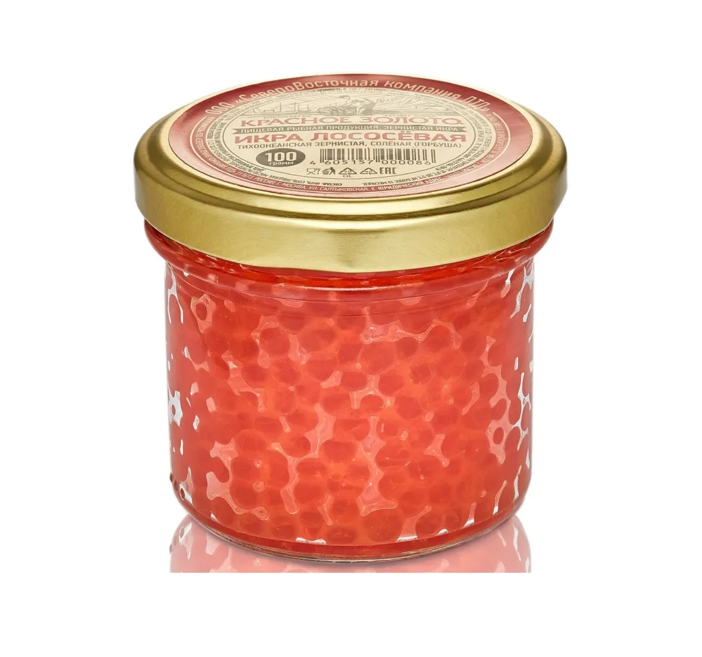 Икра лососевая Красное золото зернистая ст/б 100 г