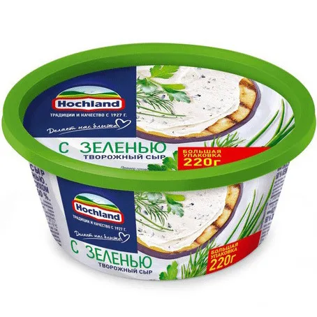 Сыр творожный Hochland с зеленью 220г