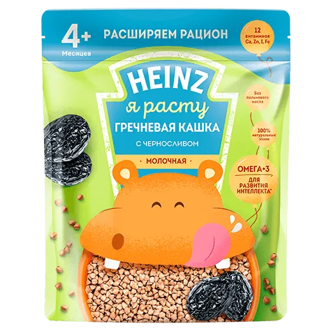 Каша Heinz молочная Гречневая с черносливом Омега 3 200г