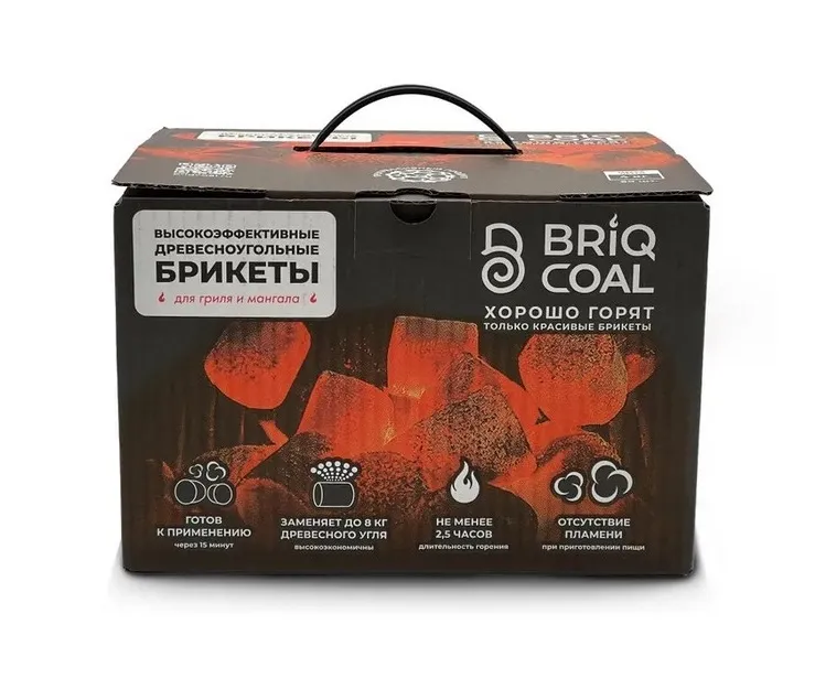Брикеты  древесноугольные BriqCoal 4 кг