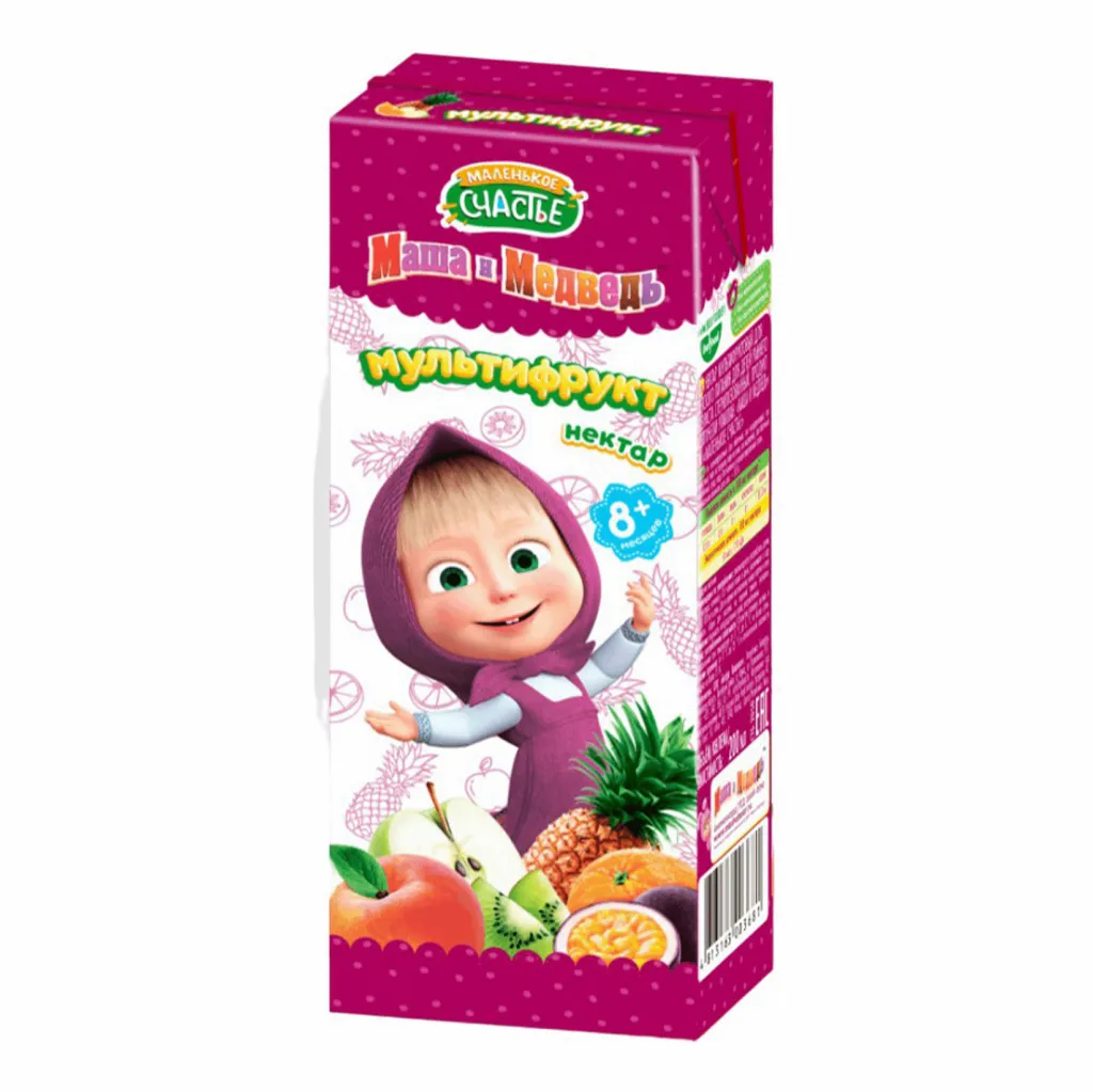 Нектар Маленькое счастье Маши и Медведь Мультифрукт 0,2л