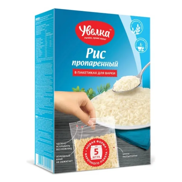 Рис Увелка длиннозерный пропаренный вар/пак 5x80г