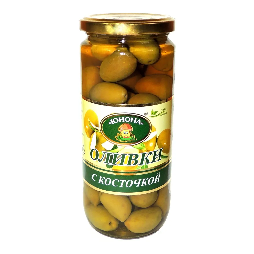 Оливки Юнона с/к ст/б 500г