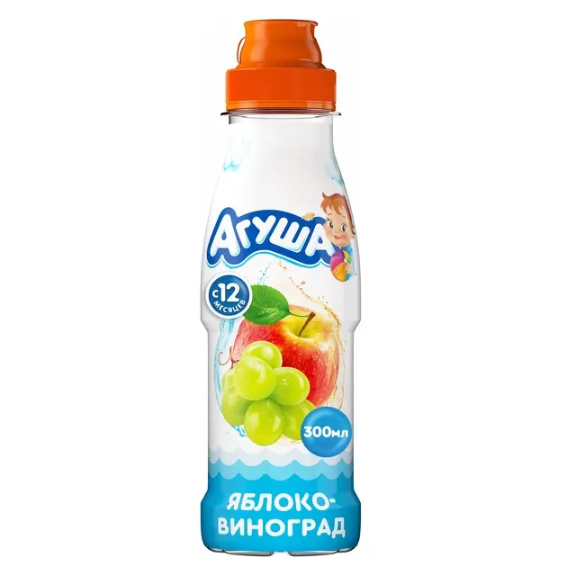 Напиток Агуша Вода и сок Яблоко виноград п/бут 0,3л