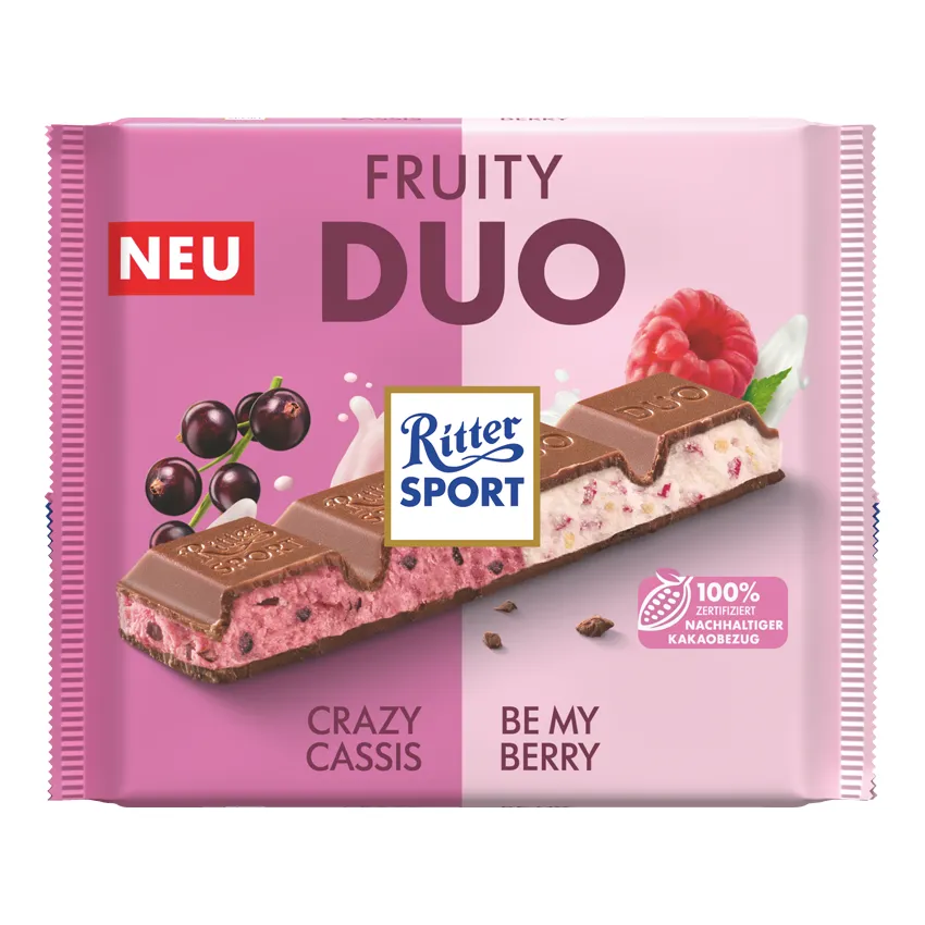 Шоколад Риттер Спорт Duo смородина малина 250г