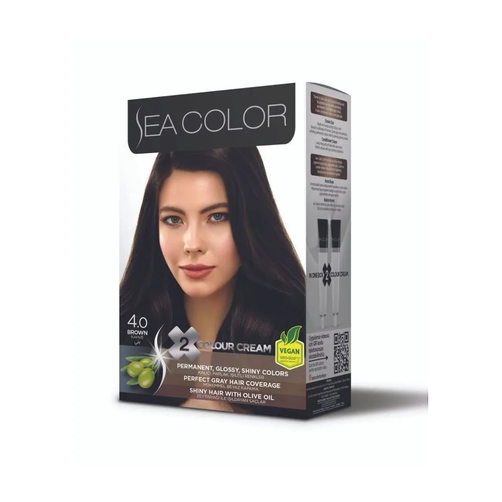 Краска для волос Sea Color Hair Dve Kit 4,0 Каштан