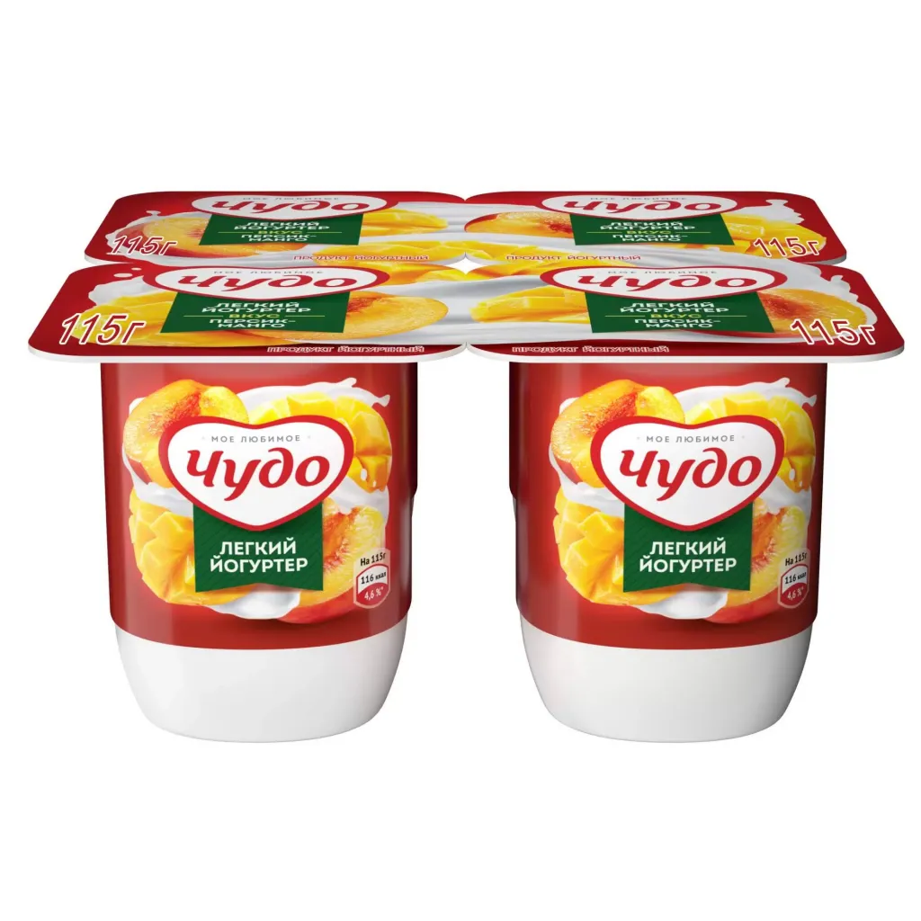 Йогуртный продукт Чудо 2.5% персик манго 115г