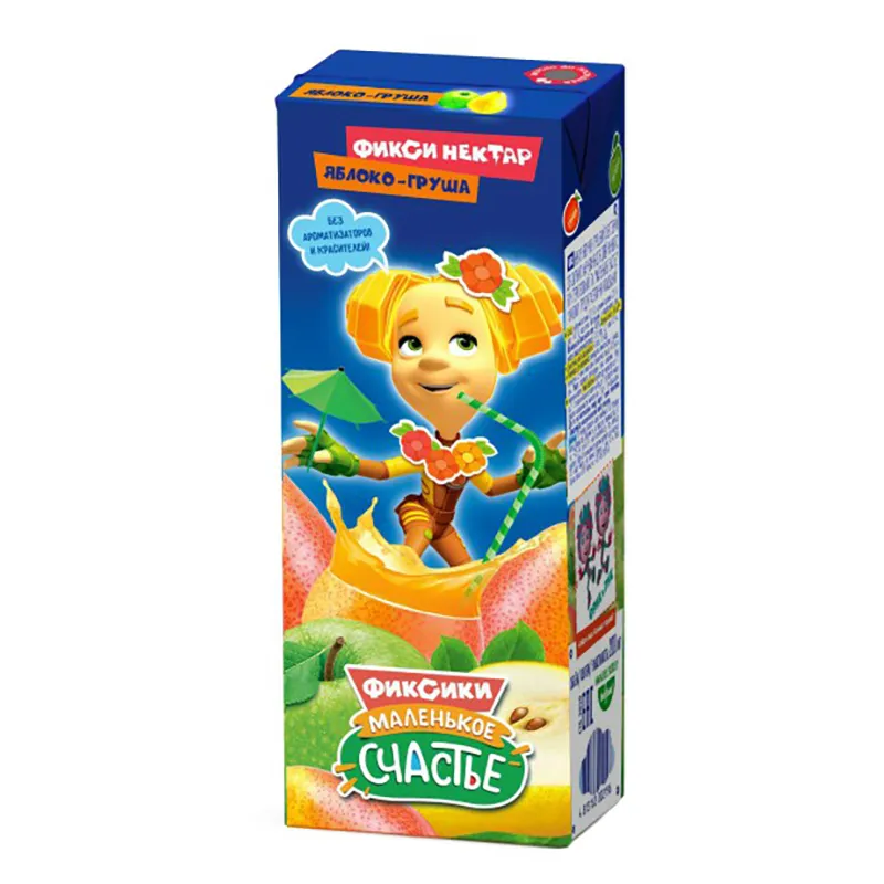 Нектар Маленькое Счастье Фиксики Фрути Яблоко-Груша 0,2л