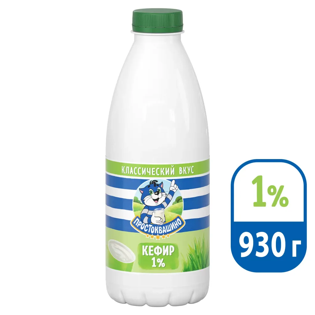 Кефир Простоквашино 1% 930г