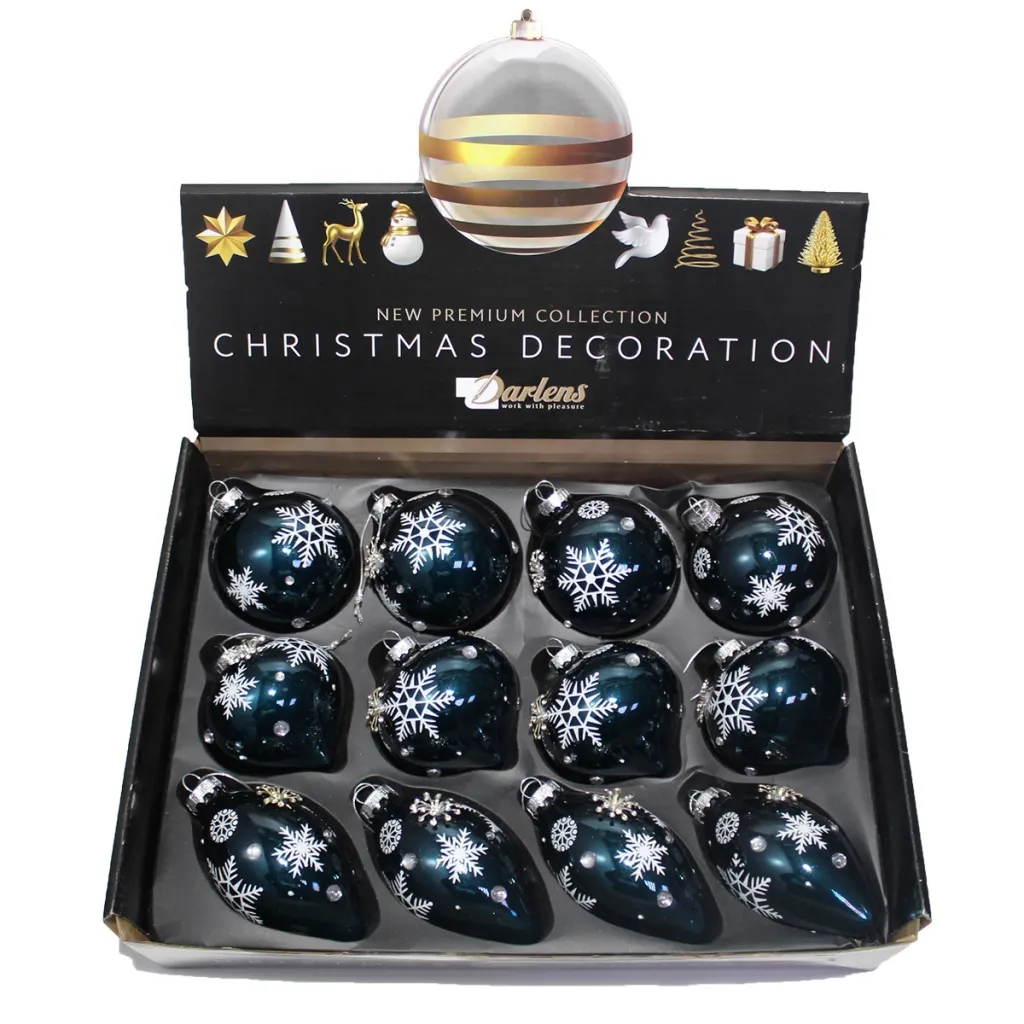 Шар елочный 8см стекло DRL05357 Darlens 12