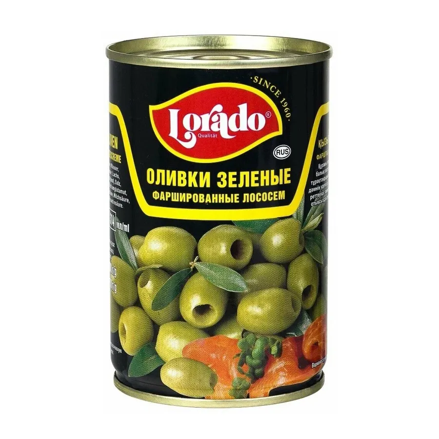 Оливки Lorado фаршированные лососем ж/б 314мл