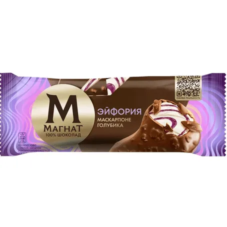 Мороженое Магнат Эйфория Маскарпоне голубика эскимо в шок 73г