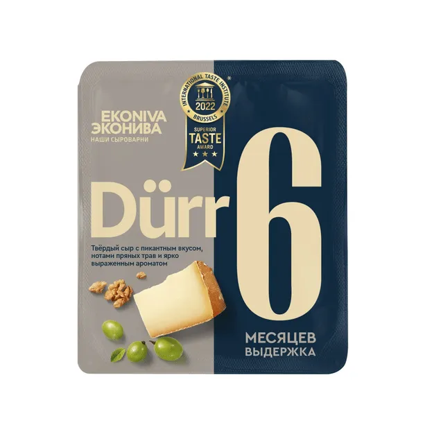 Сыр Эконива Дюрр 6 50% твердый 200 г