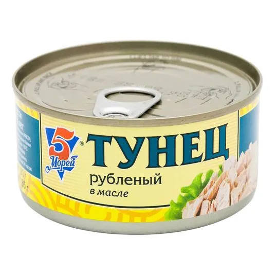 Тунец 5 Морей рубленый в масле 185г