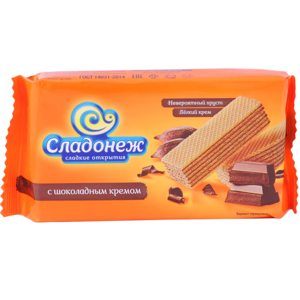 Вафли Сладонеж с шоколадным кремом 170г