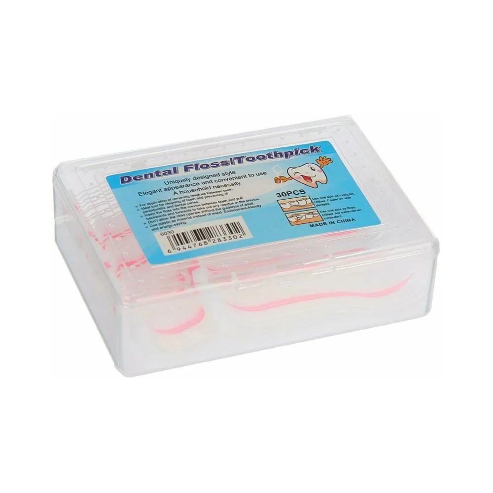 Зубочистка с зубной нитью в коробке 30шт