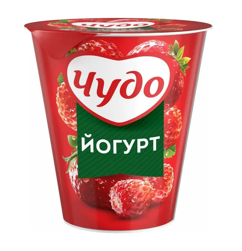 Йогурт Чудо 2% стак  клубника земляника 290г