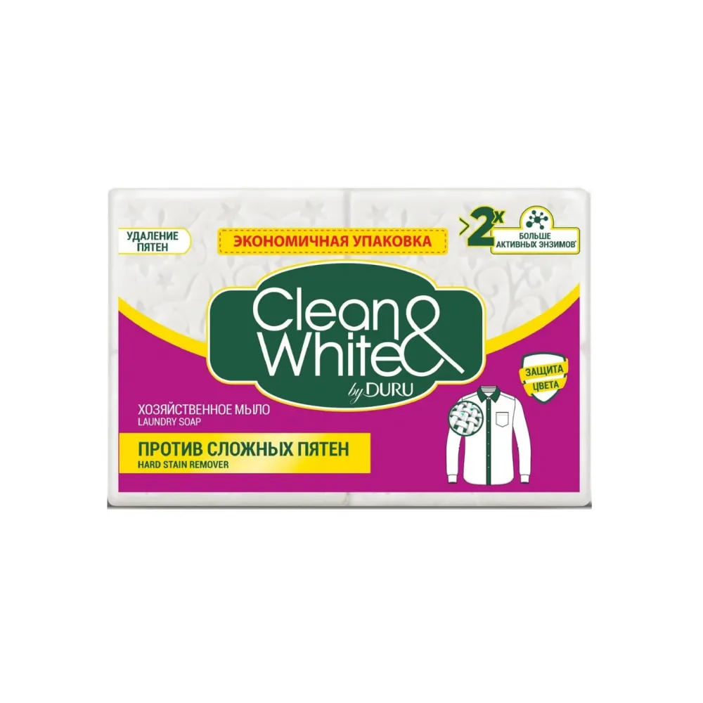 Мыло DURU хозяйственное Clean&White против сложных пятен 4х120г