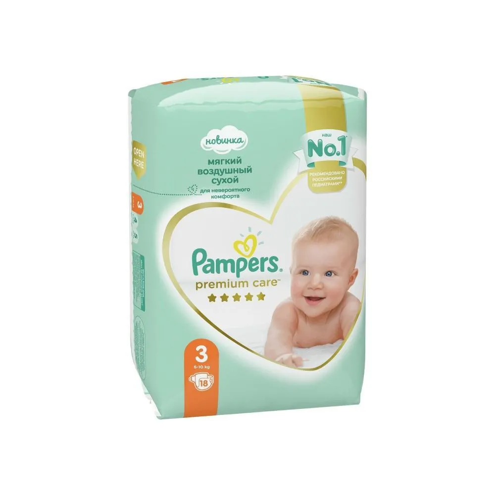 Подгузники Pampers №3 Premium Care Миди 6- 18шт