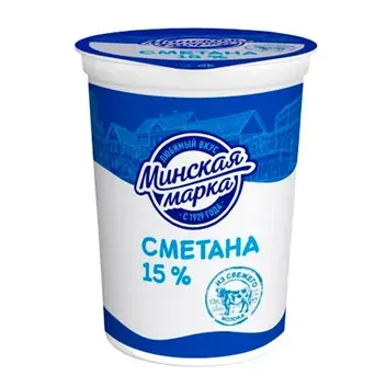 Сметана Минская Марка 15% 380г