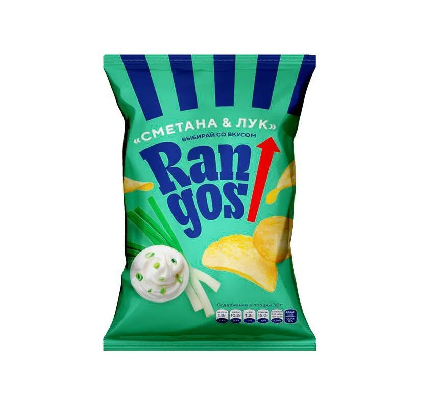 Чипсы картофельные Rangos со вкусом сметаны и лука 120г