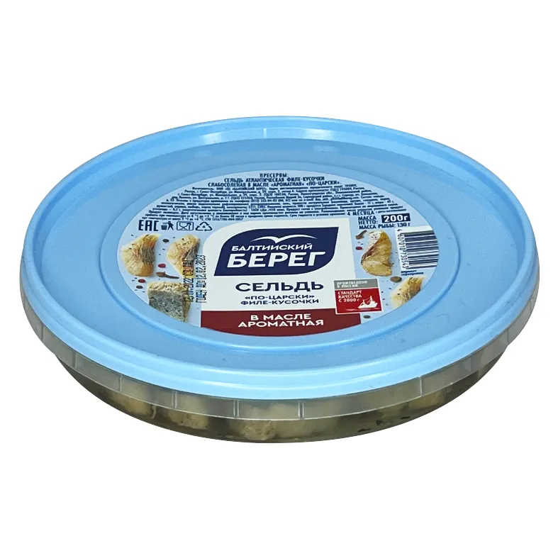 Сельдь Балтийский Берег По-Царски филе-кусок Ароматная 200г