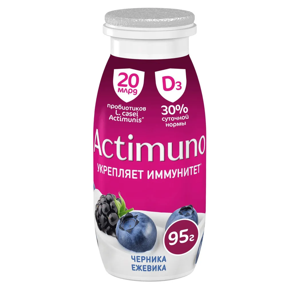 Йогурт Actimuno черника ежевика 95г