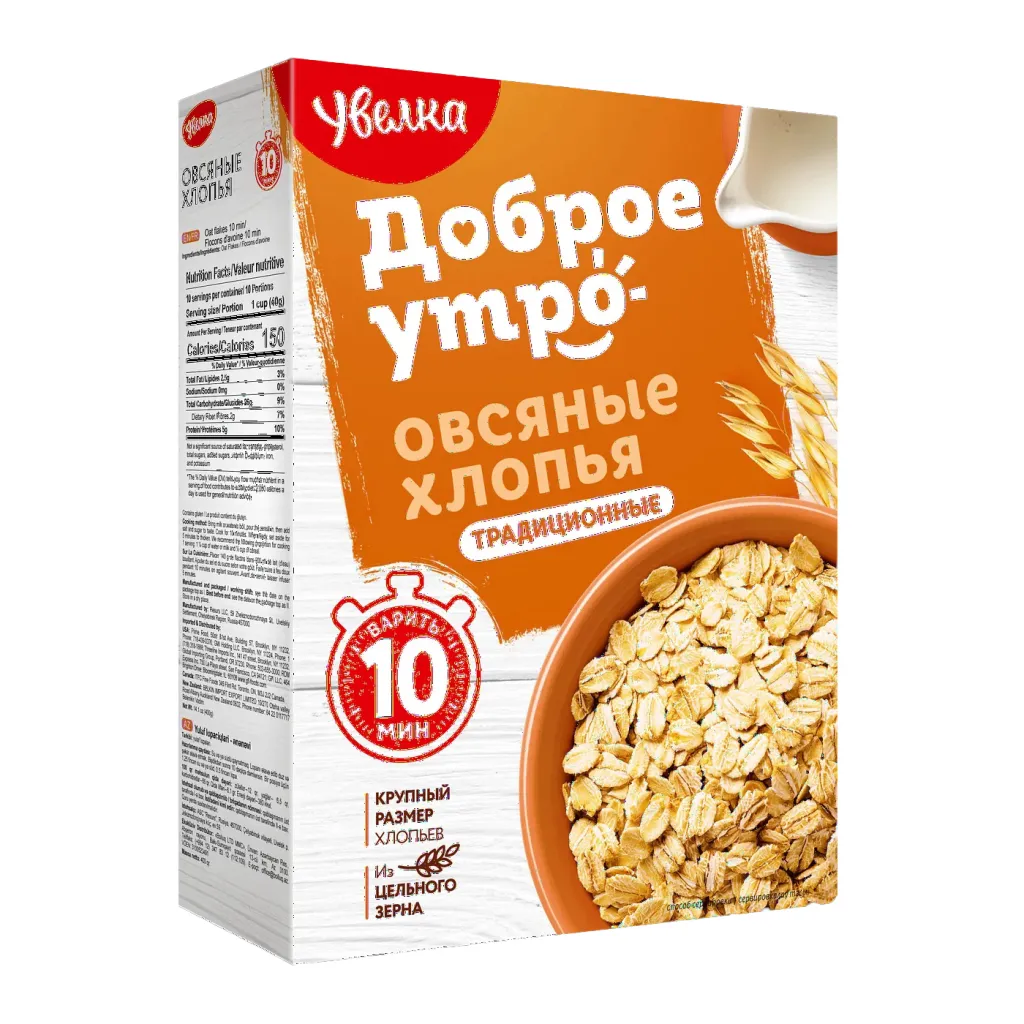 Хлопья Увелка овсяные традиционые 400г