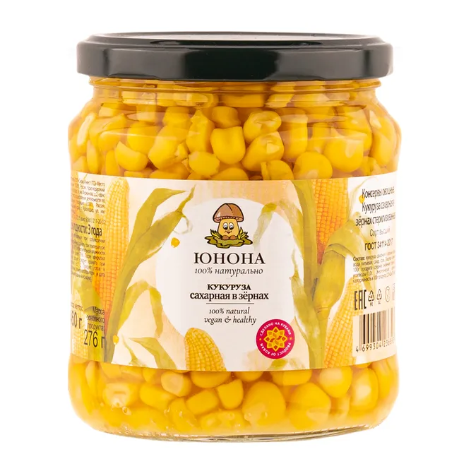 Кукуруза сахарная Юнона высш сорт ст/б 460г
