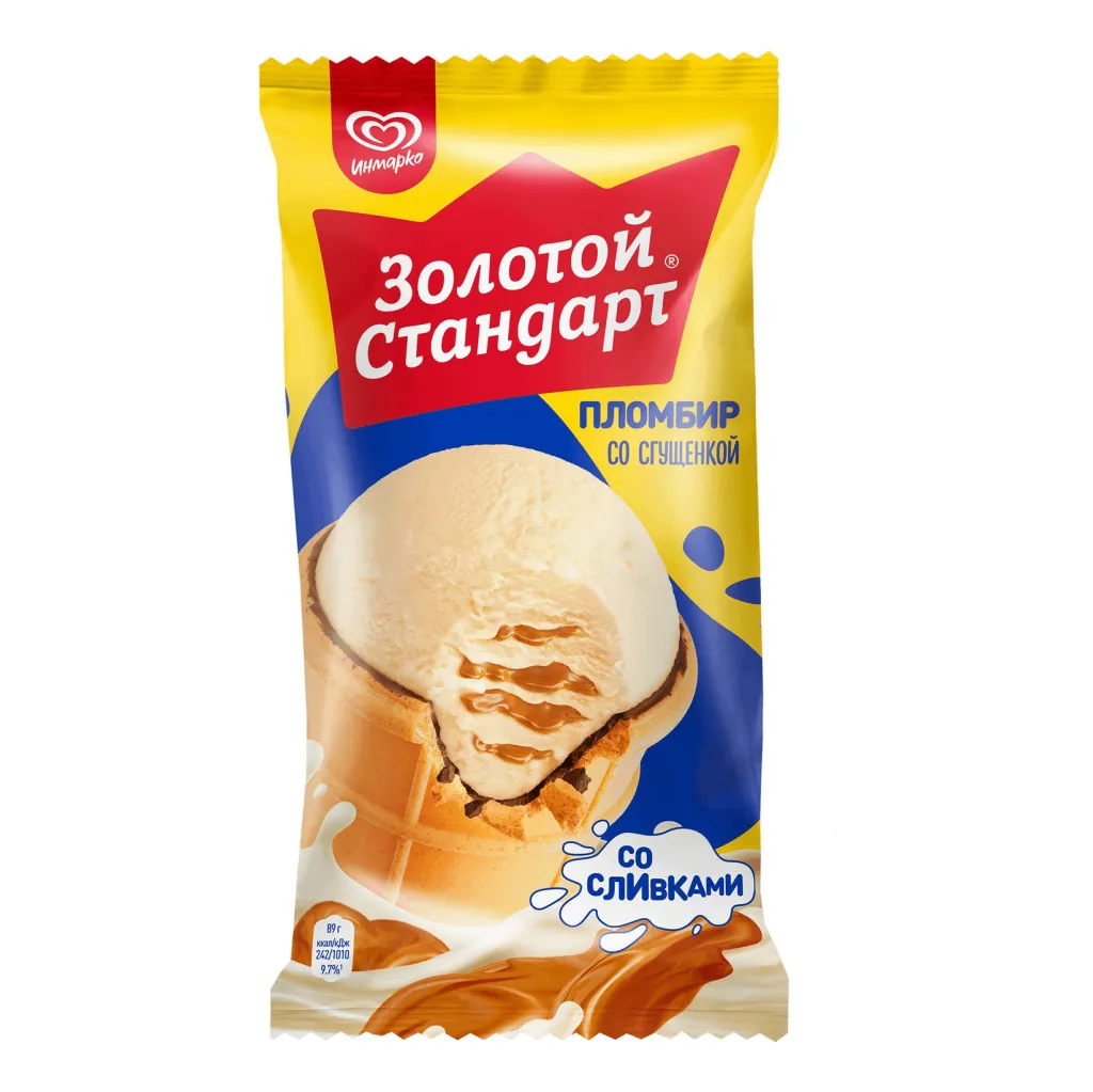 Мороженое Золотой стандарт Сгущенное молоко ваф стак 89 г