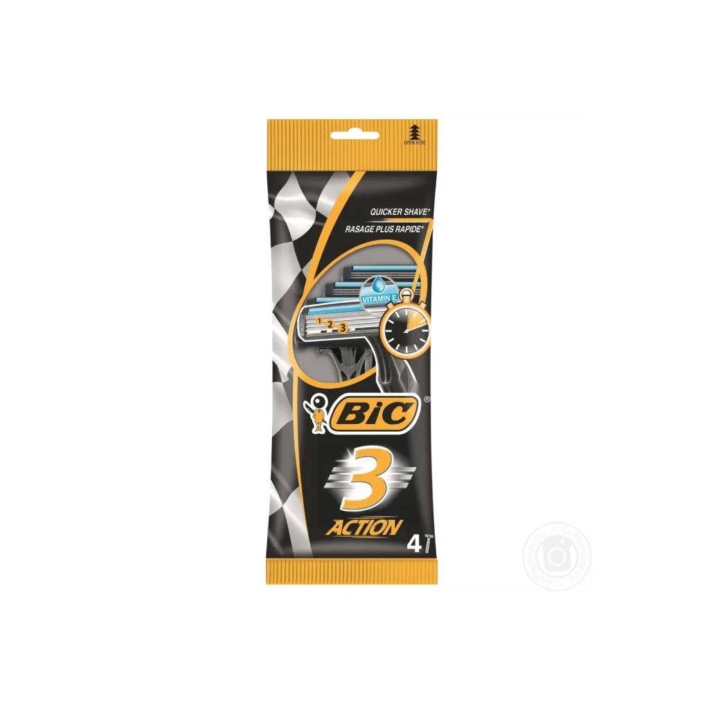 Станок для бритья BIC 3 Action, 4 шт